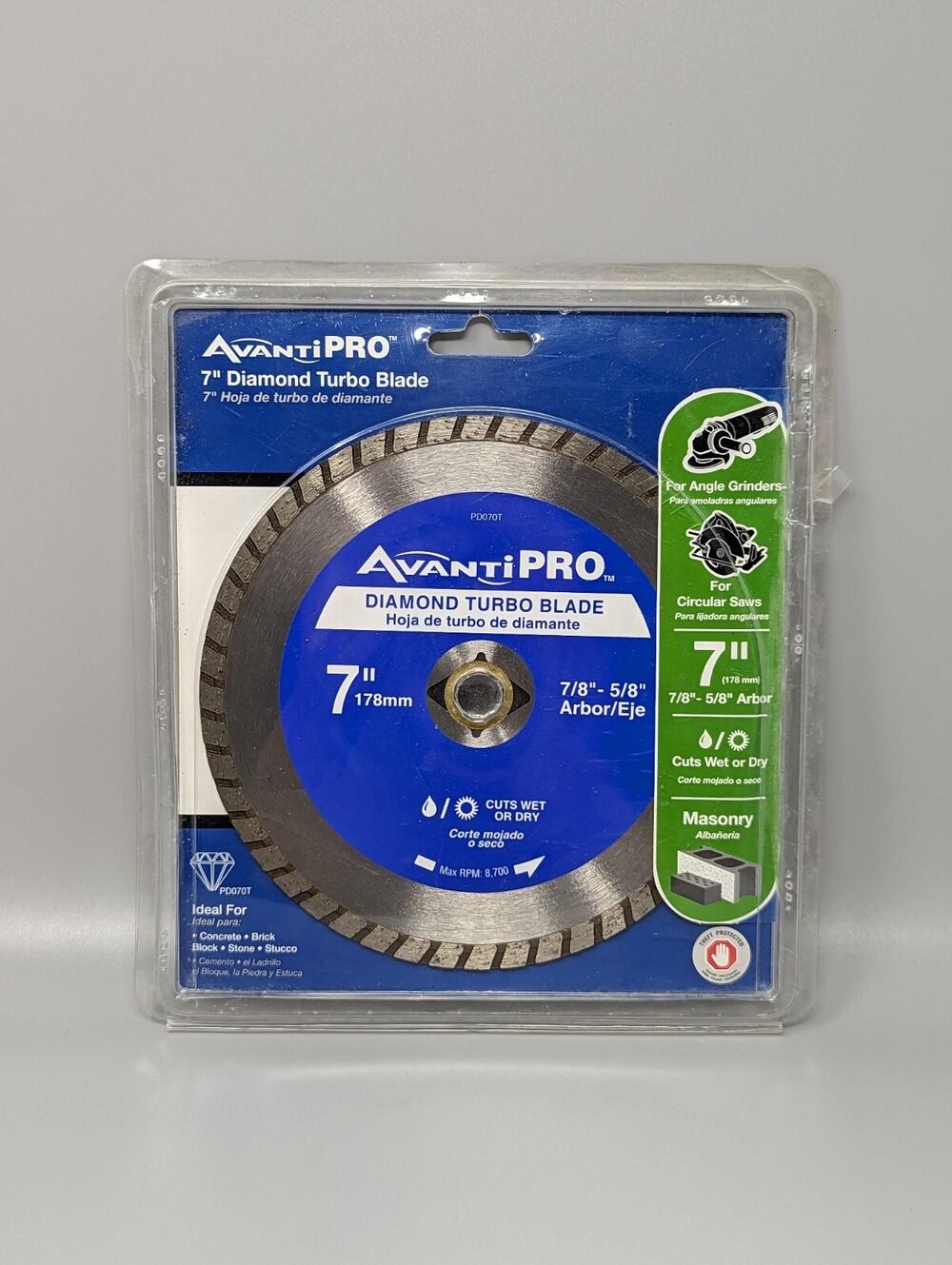 AvantiPro Diamond Turbo Blade 7" Circular Saw Masonry Wet Dry PD070T